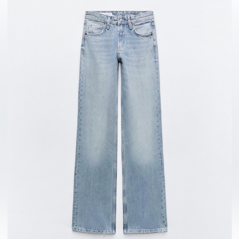 Zara mid rise wide leg jeans